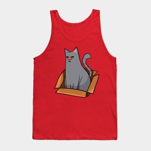 Russian Blue Cat in a Box Design Tank Top